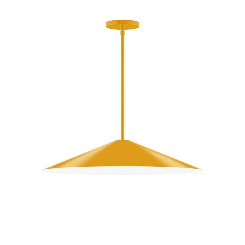 Montclair Lightworks STG429-21 24" Axis Shallow Cone Stem Hung Pendant Bright Yellow Finish